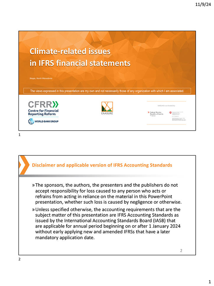 Climate-related issues in IFRS financial statements