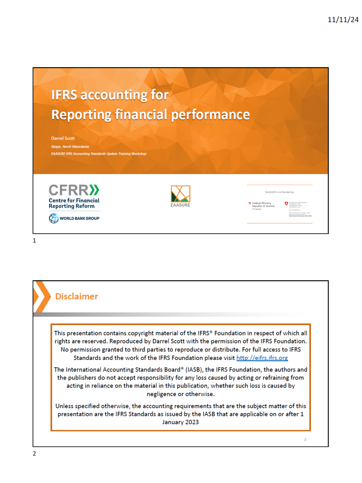 IFRS Accounting for Reporting Financial Performance - Part 1