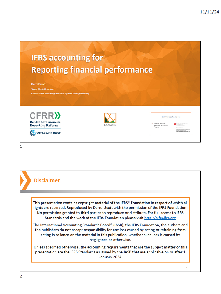 IFRS Accounting for Reporting Financial Performance - Part 2