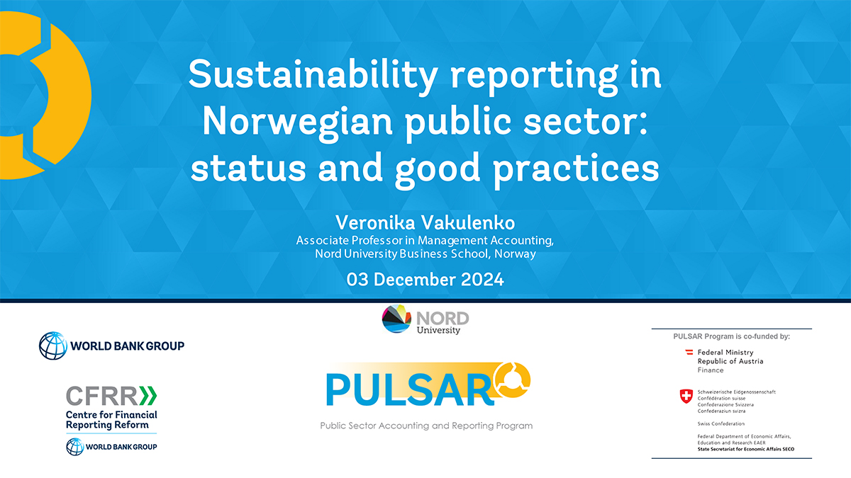 Sustainability reporting in Norwegian public sector: status and good practices