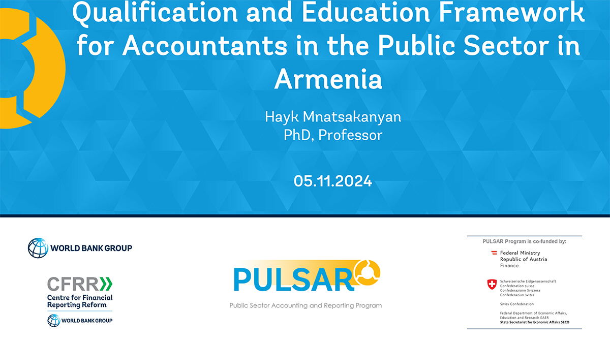 Qualification and Education Framework for Accountants in the Public Sector in Armenia