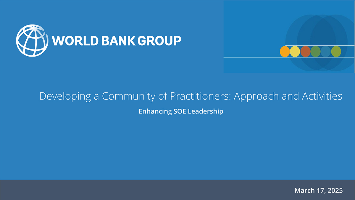 Developing a Community of Practitioners: Approach and Activities - Enhancing SOE Leadership