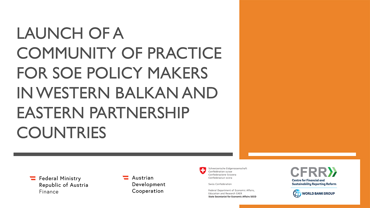 Launch of a Community of Practice for SOE Policy Makers in Western Balkan and Eastern Partnership Countries