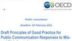 OECD (2022). Draft Principles of Good Practice for Public Communication Responses to Mis- and Disinformation.
