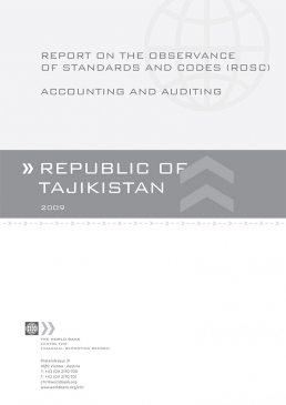 Tajikistan Accounting and Auditing Report on the Observance of Standards and Codes cover