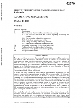 Lithuania Accounting and Auditing Report on the Observance of Standards and Codes cover