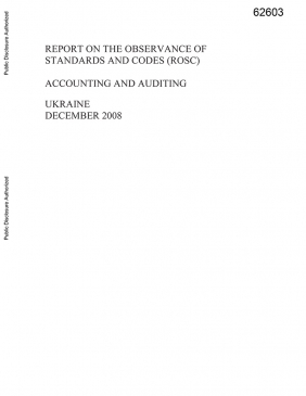 Ukraine Accounting and Auditing Report on the Observance of Standards and Codes cover